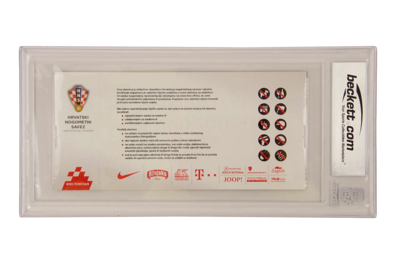 Luka Modric Signed 2017 Record 100th Croatia Game Match Ticket – BGS Authentic